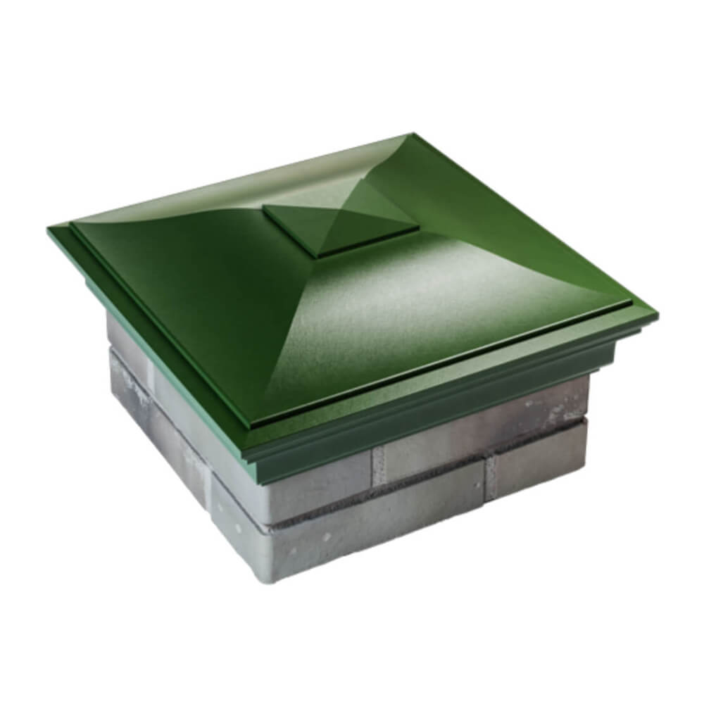 Колпак Zking Монблан Зеленый на столб 1.5х1.5 еврокирпича 0.7НФ (355х355мм) в Одинцово фото