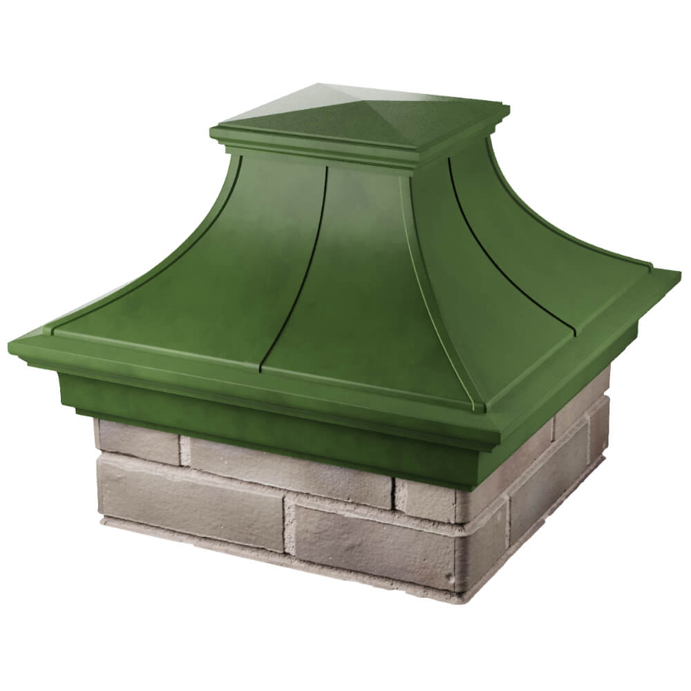 Колпак Zking Монблан Премиум Зеленый на столб 1.5х1.5 кирпича (385х385мм) в Одинцово фото