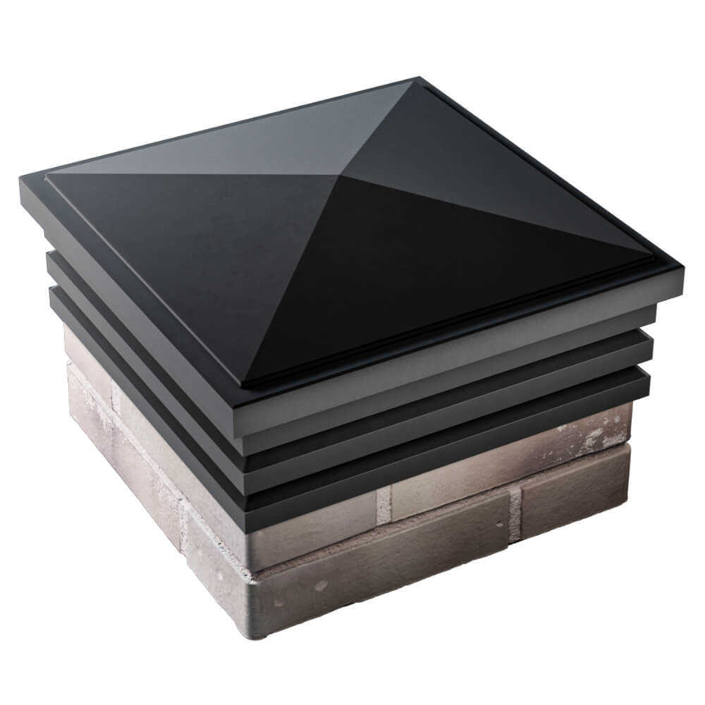 Колпак Zking Бона ХайТек Черный на столб 1.5х1.5 кирпича (385х385мм) в Одинцово фото