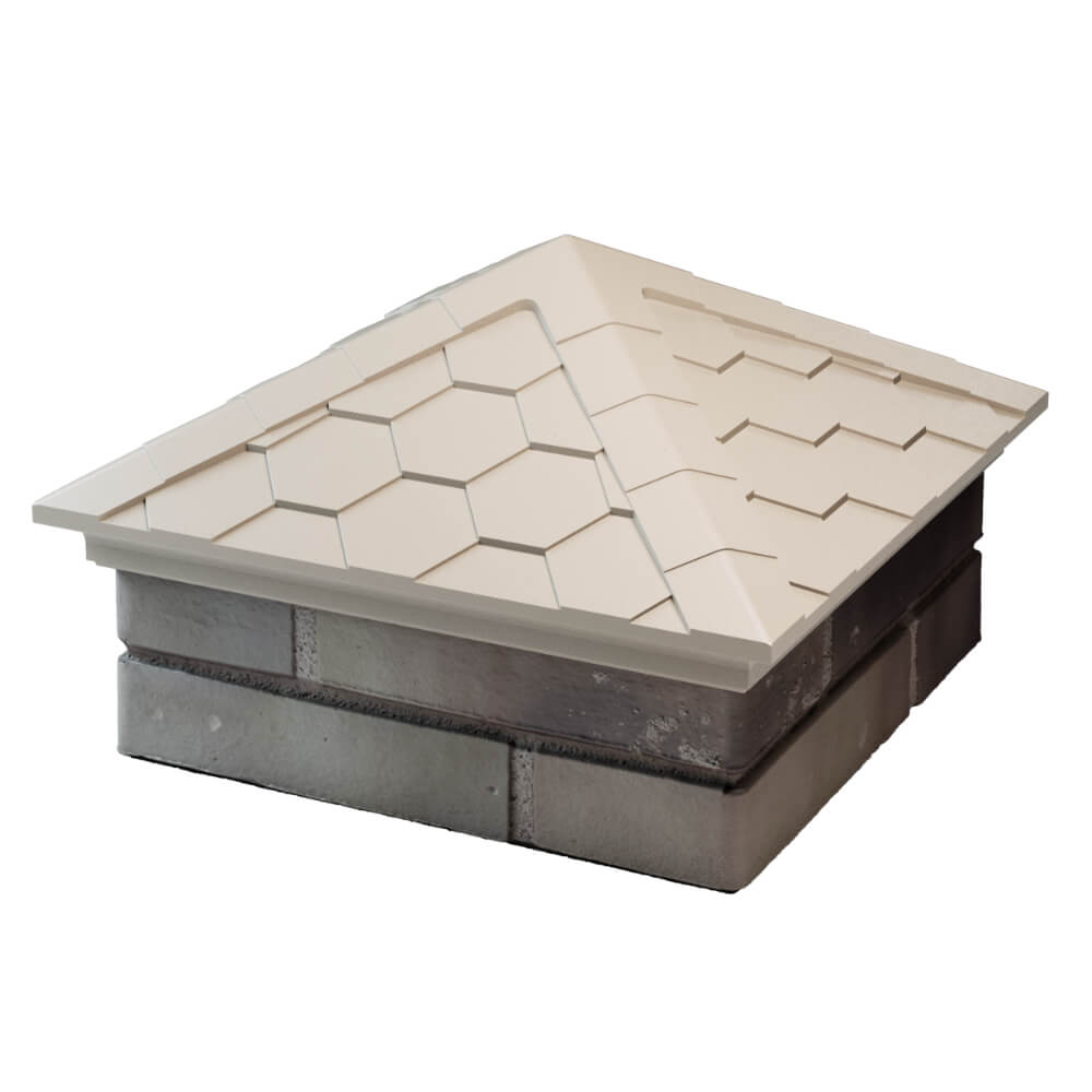 Колпак Zking Эверест Бежевый на столб 1.5х1.5 кирпича (390х390мм) в Одинцово фото