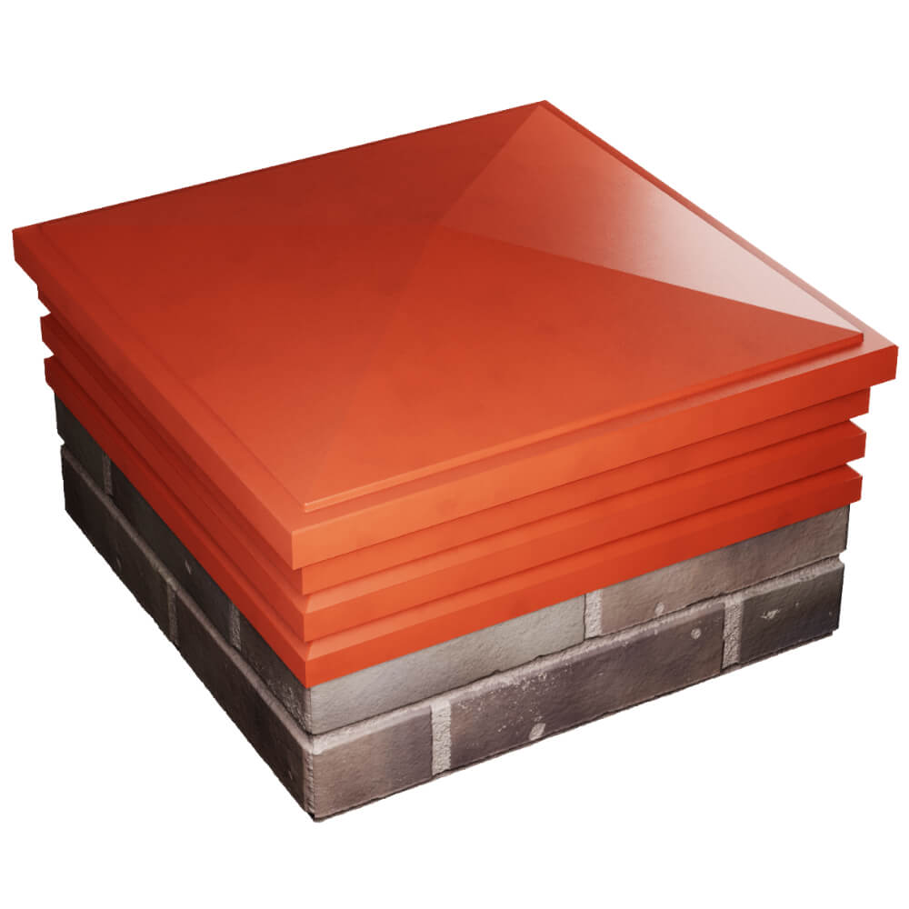 Колпак Zking Бона ХайТек Красный на столб 2х2 кирпича (513х513мм) в Одинцово фото