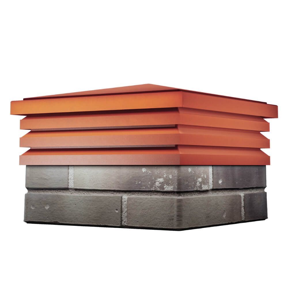 Колпак Zking Бона ХайТек Красный на столб 1.5х1.5 кирпича (385х385мм) в Одинцово фото