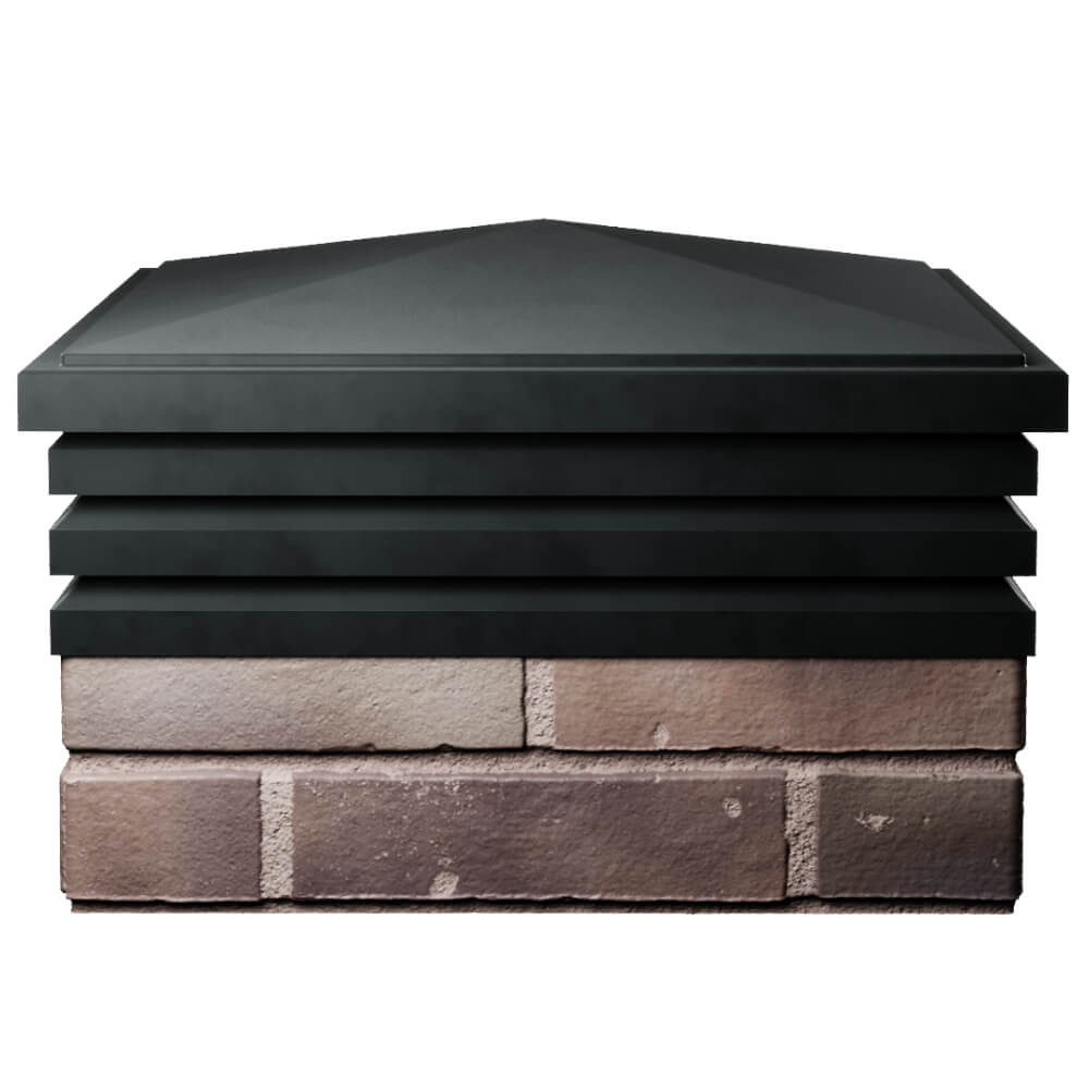 Колпак Zking Бона ХайТек Черный на столб 2х2 кирпича (513х513мм) Одинцово фото