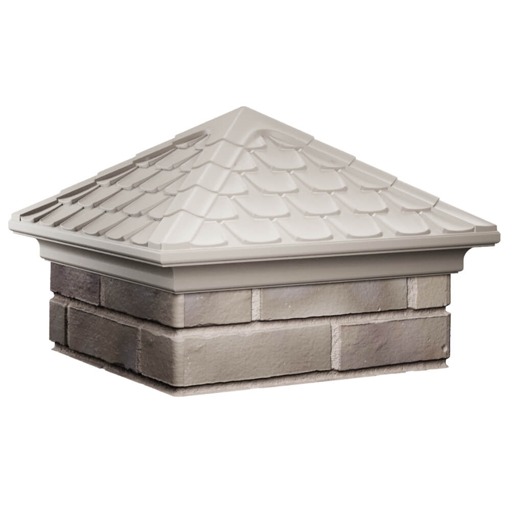 Колпак Zking Эльбрус Бежевый на столб 1.5х1.5 кирпича (385х385мм) в Одинцово фото