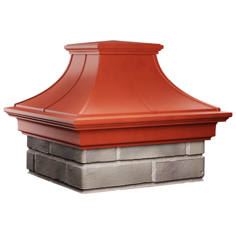 Колпак Zking Монблан Премиум Красный на столб 1.5х1.5 кирпича (385х385мм) в Одинцово фото