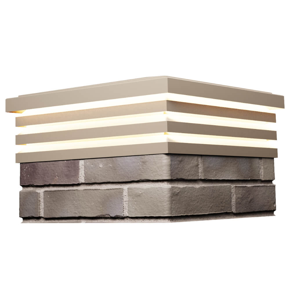 Колпак Zking Бона ХайТек Бежевый на столб 1.5х1.5 кирпича (385х385мм) с подсветкой в Одинцово фото