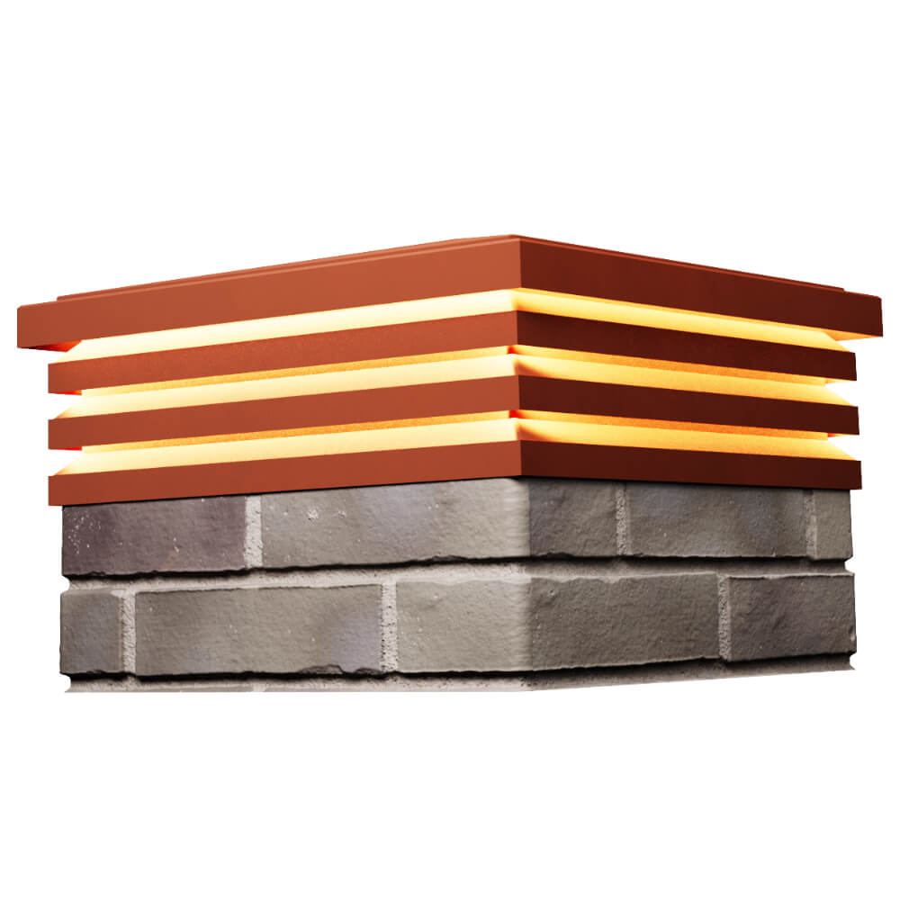 Колпак Zking Бона ХайТек Красный на столб 1.5х1.5 кирпича (385х385мм) с подсветкой в Одинцово фото