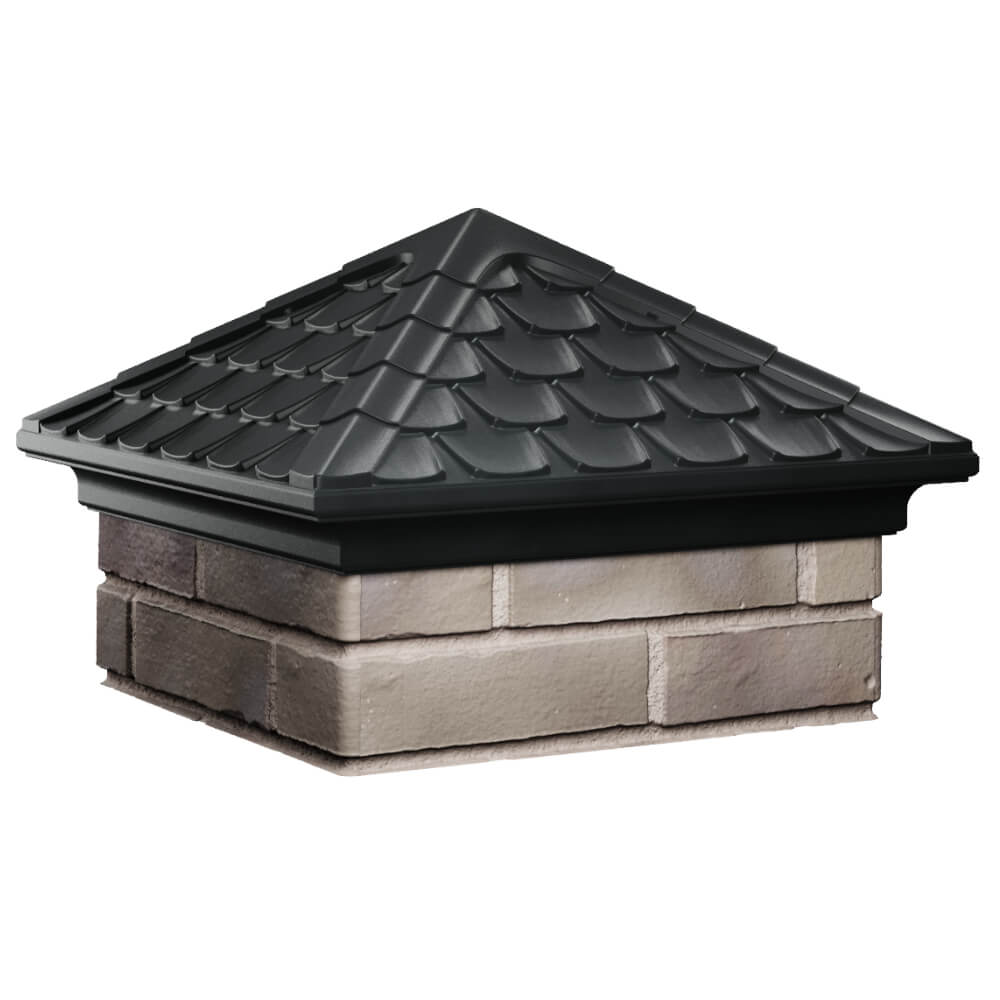 Колпак Zking Эльбрус Черный на столб 1.5х1.5 кирпича (385х385мм) в Одинцово фото