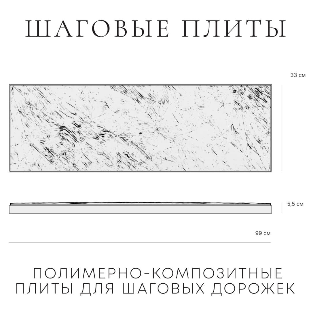 Шаговая плита STONE Графитовый Серый 990х330х55мм в Одинцово фото