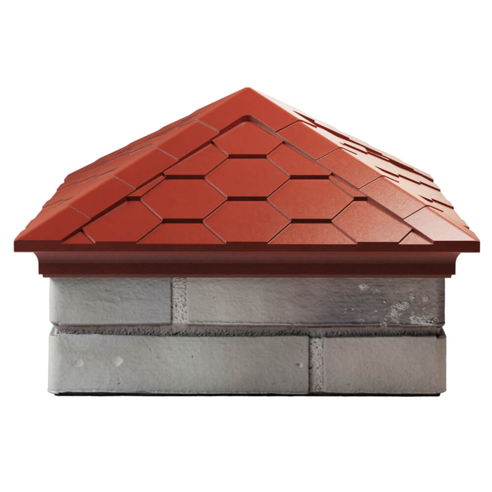 Колпак Zking Эверест Красный на столб 1.5х1.5 кирпича (390х390мм) Одинцово фото