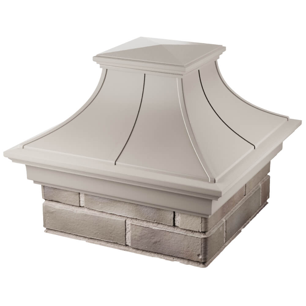 Колпак Zking Монблан Премиум Бежевый на столб 1.5х1.5 кирпича (385х385мм) в Одинцово фото