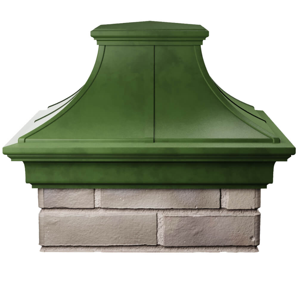 Колпак Zking Монблан Премиум Зеленый на столб 1.5х1.5 кирпича (385х385мм) Одинцово фото