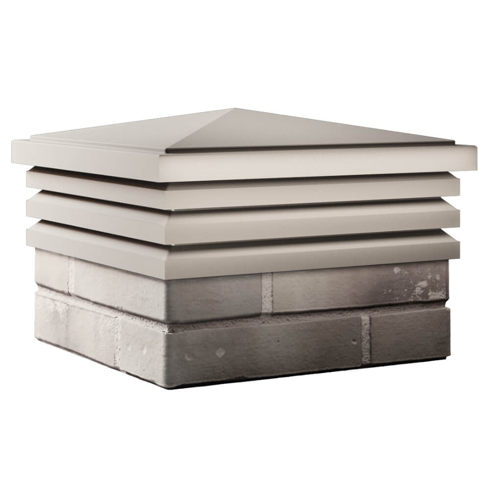 Колпак Zking Бона ХайТек Бежевый на столб 1.5х1.5 кирпича (385х385мм) в Одинцово фото