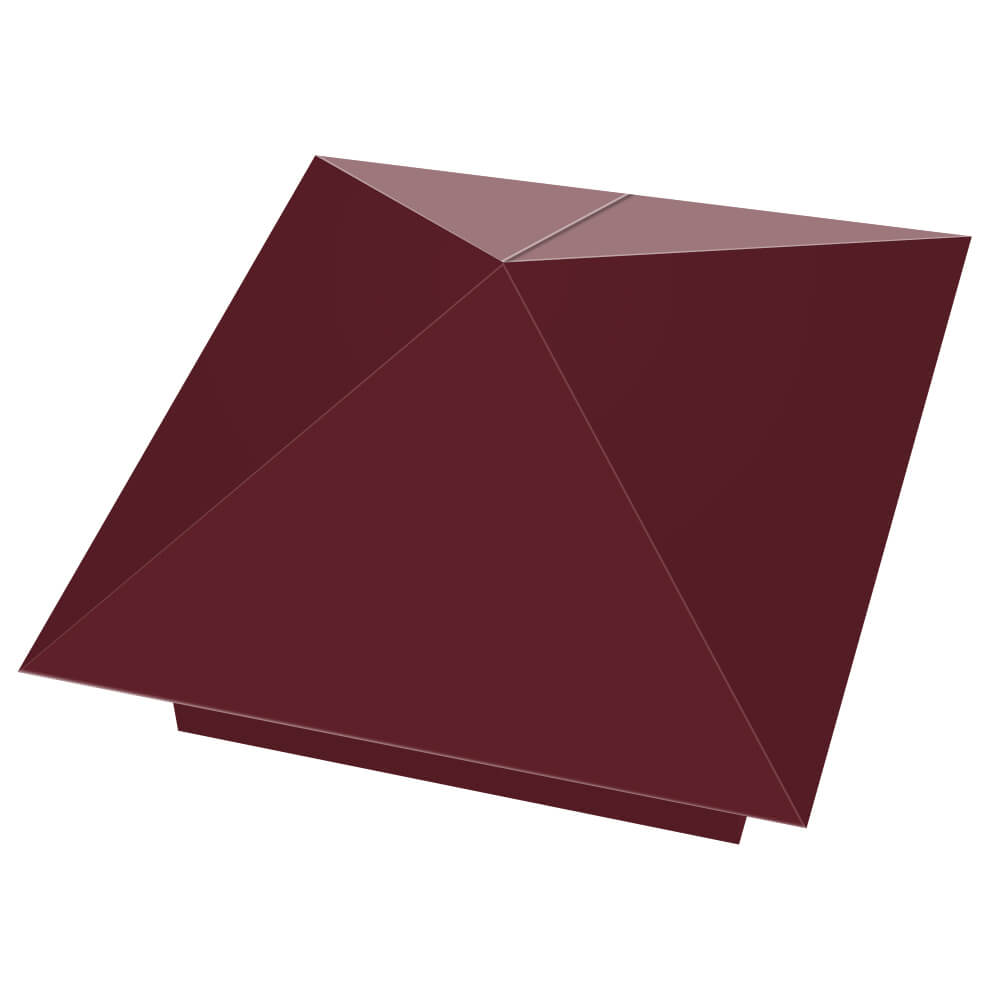 Колпак металлический 390х390мм RAL3005 Красное Вино заборный Одинцово фото