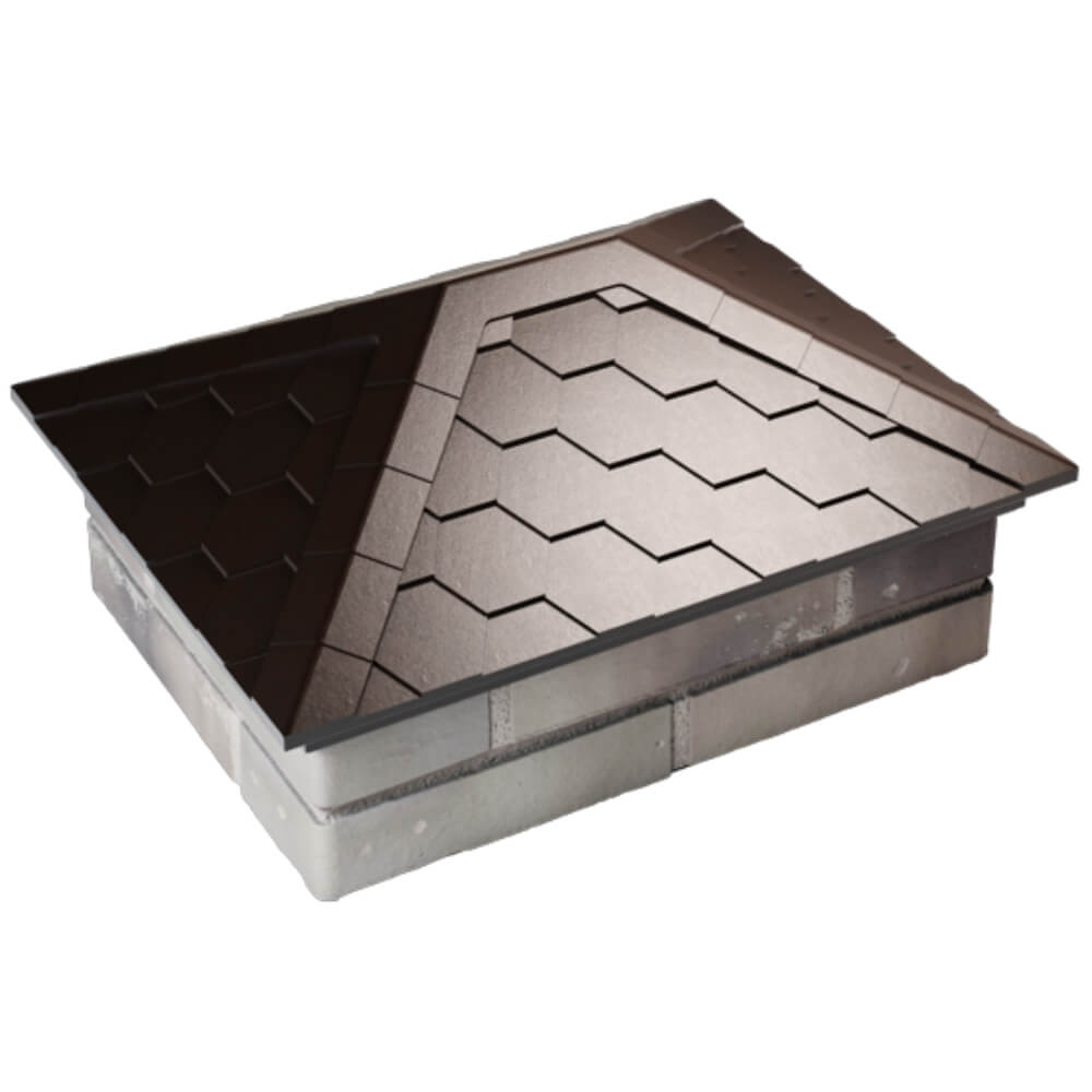 Колпак Zking Эверест Коричневый на столб 2х1.5 кирпича (520х390мм) Одинцово фото