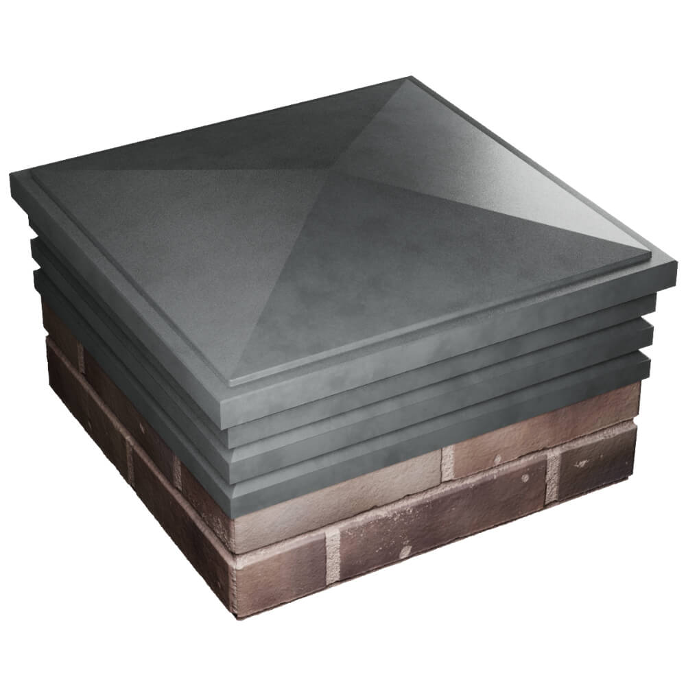 Колпак Zking Бона ХайТек Серый на столб 2х2 кирпича (513х513мм) в Одинцово фото