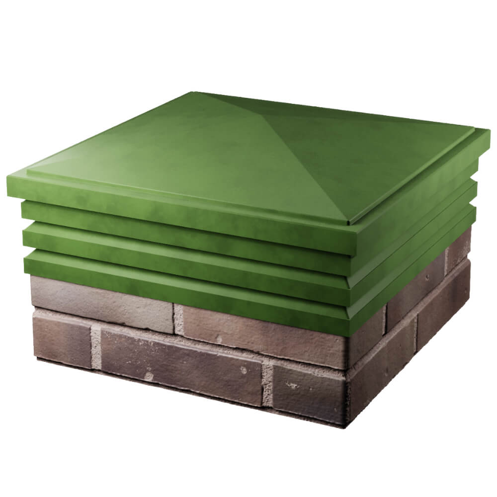 Колпак Zking Бона ХайТек Зеленый на столб 2х2 кирпича (513х513мм) в Одинцово фото