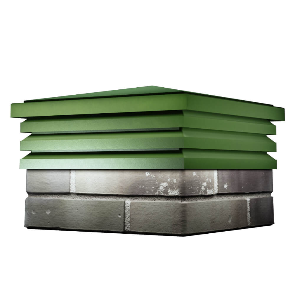 Колпак Zking Бона ХайТек Зеленый на столб 1.5х1.5 кирпича (385х385мм) в Одинцово фото