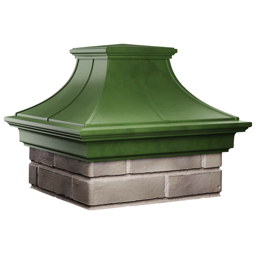 Колпак Zking Монблан Премиум Зеленый на столб 1.5х1.5 кирпича (385х385мм) в Одинцово фото