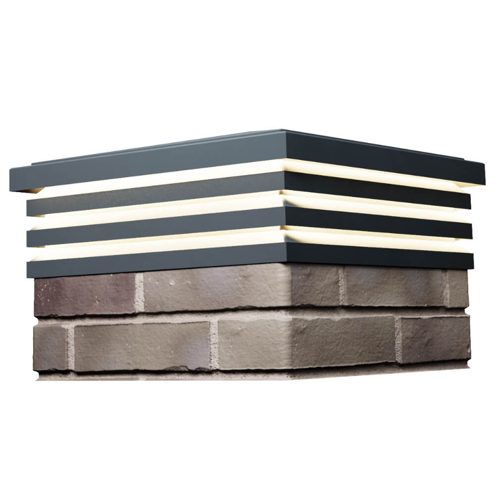 Колпак Zking Бона ХайТек Серый на столб 1.5х1.5 кирпича (385х385мм) с подсветкой в Одинцово фото