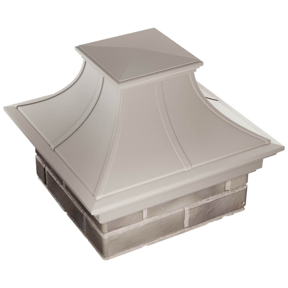 Колпак Zking Монблан Премиум Бежевый на столб 1.5х1.5 кирпича (385х385мм) в Одинцово фото