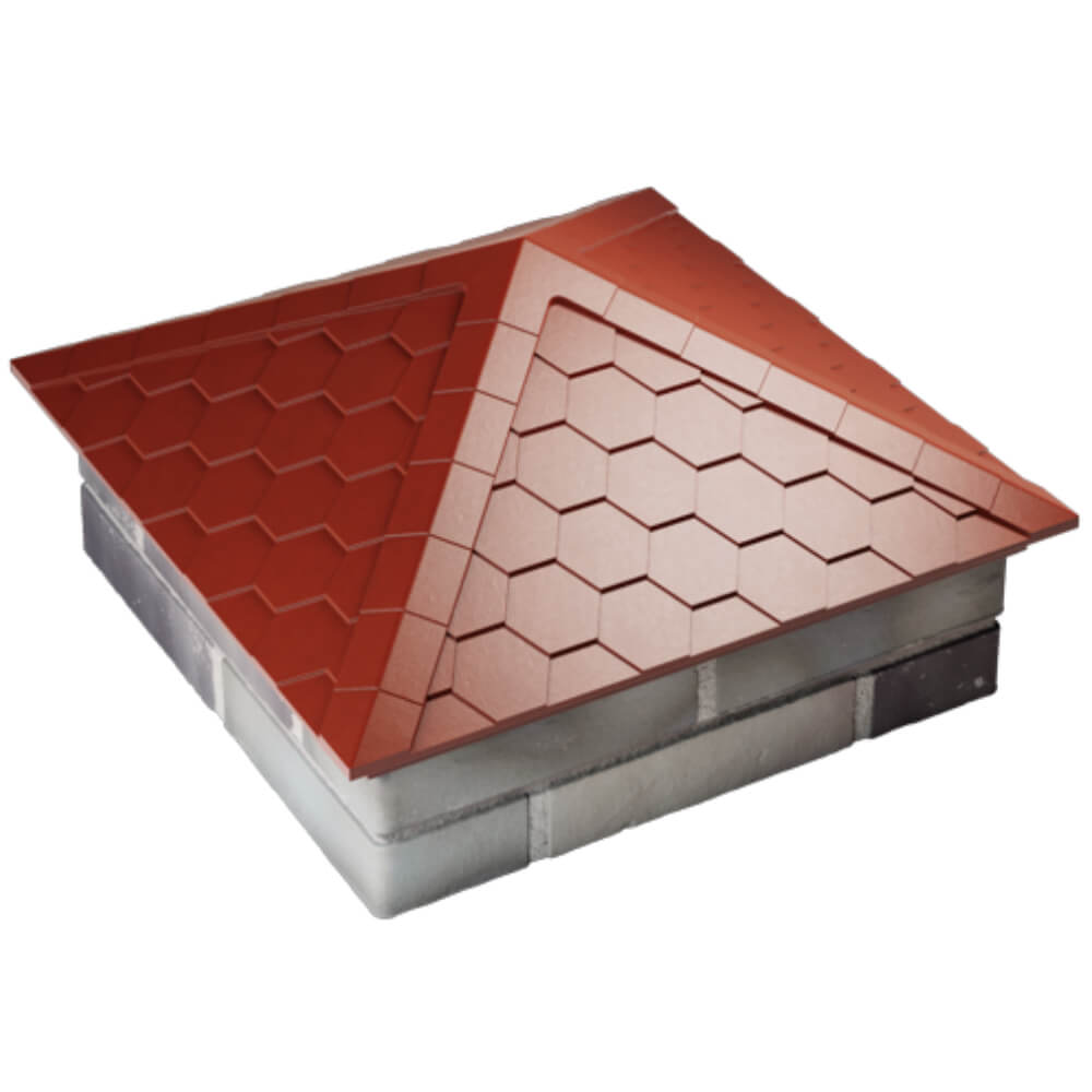 Колпак Zking Эверест Красный на столб 2х2 кирпича (535х535мм) Одинцово фото